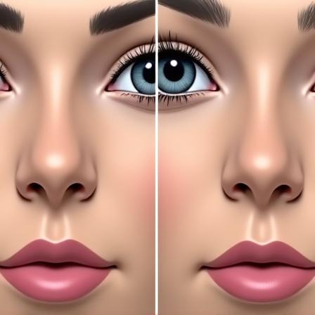 After: Smoother nasal bridge after non-surgical rhinoplasty